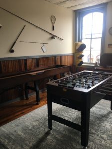 Game Room with foosball and shuffleboard